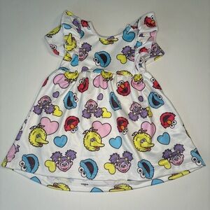 Sesame Street Baby Dress 3M Elmo Big Bird Flutter Sleeve